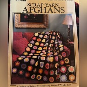 LEISURE ARTS Scrap Yarn Afghans - Multicolor Fiber Art Leaflet